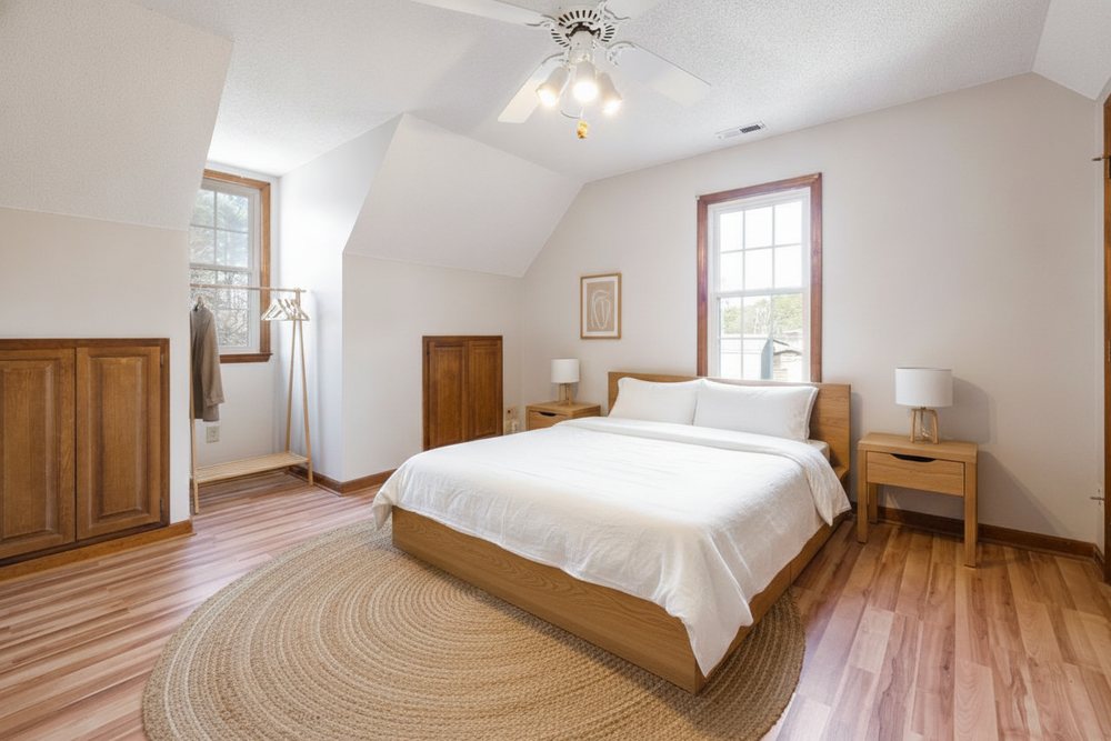 Minimalist bedroom redesigned by AI